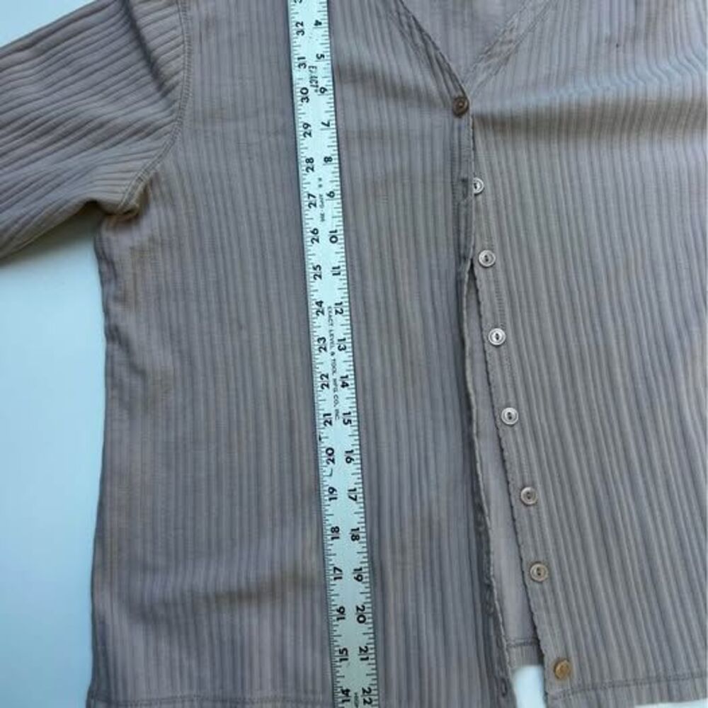 Basic Editions Tan Ribbed Cardigan Size Large - Picture 2 of 7